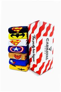 CARNAVAL SOCKS 7'li Marvel Karakter Renkli Çorap Set 1018