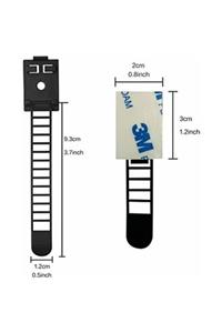 Nexo Kablo Bağı 3m Yapışkan Kroşeli Siyah (10 Adet)