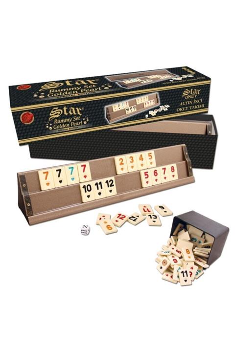 PumpkinHomeDeco Star Altın Inci Okey Takımı