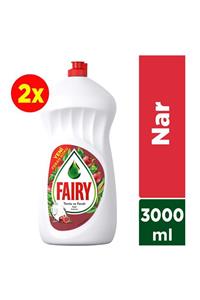 Fairy 3000 ml Sıvı Bulaşık Deterjanı Temiz ve Ferah Nar Kokulu 1500 ml x 2