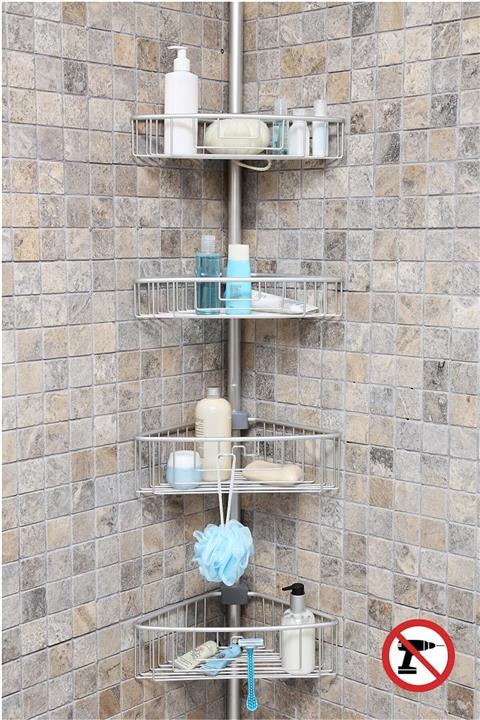 Prima Nova Alüminyum Raflı Yaylı Köşe Seti Mat Eloksal