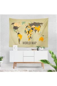 PASAJ HOME Vintage World Map Duvar Örtüsü