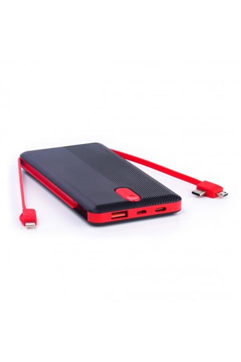 SWORD 10000 Mah Kendinden Kablolu Powerbank Black&red