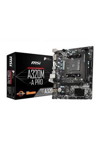 MSI A320M-A PRO AM4 DDR4 3200(OC)+ MHz SES GLAN HDMI/DVI SATA3 USB3.2 MATX Anakart