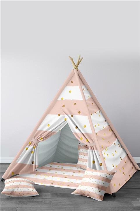 Tinybabyconcept Taşınabilir Katlanabilir Kolay Kurulum Kızılderili Oyun Çadırı  110x110 X170 cm