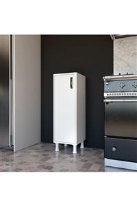 Rani Mobilya F3 Çok Amaçlı Dolap Tek Kapaklı 3 Raflı Banyo Balkon Mutfak Dolabı Beyaz M3