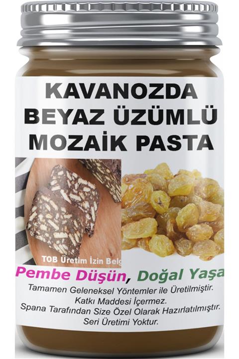 SPANA Kavanozda Beyaz Üzümlü Mozaik Pasta Ev Yapımı Katkısız 330gr