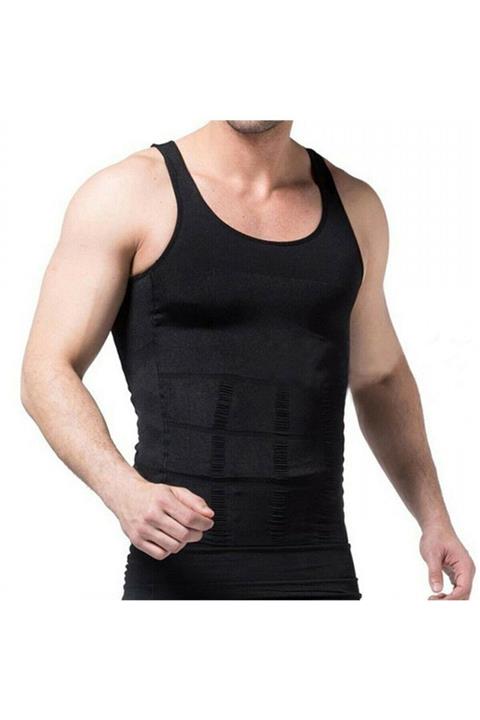 my korse Erkek Siyah Slim Fit Korse Atlet