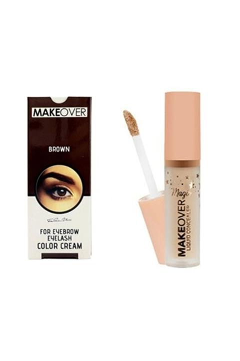 Makeover Magic Kaş Kirpik Boyası Kahverengi Ve Magic Liquid Concealer No 01