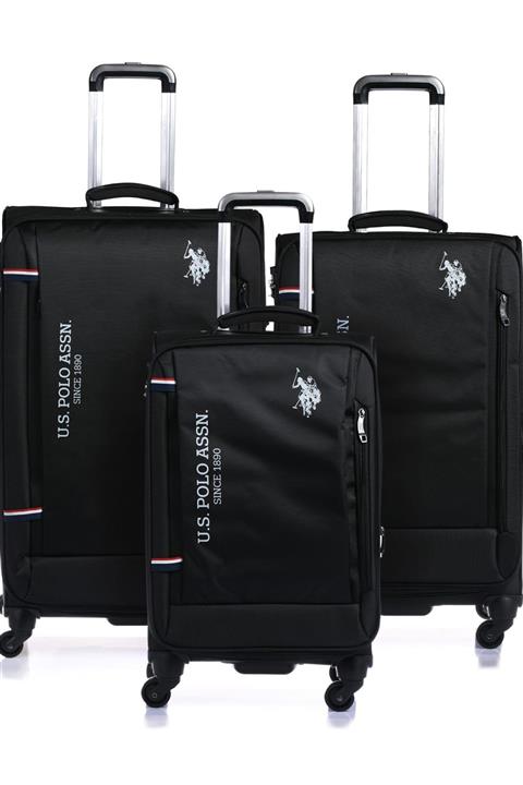 U.S POLO Siyah Unisex 3'lü Valiz Seti PLVLZ-8078-07