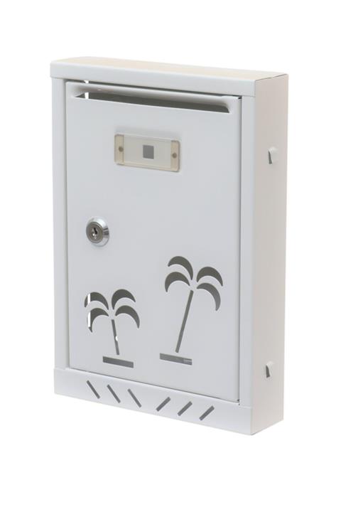 AKSAN 225 Palmiye Metal Posta Kutusu Beyaz