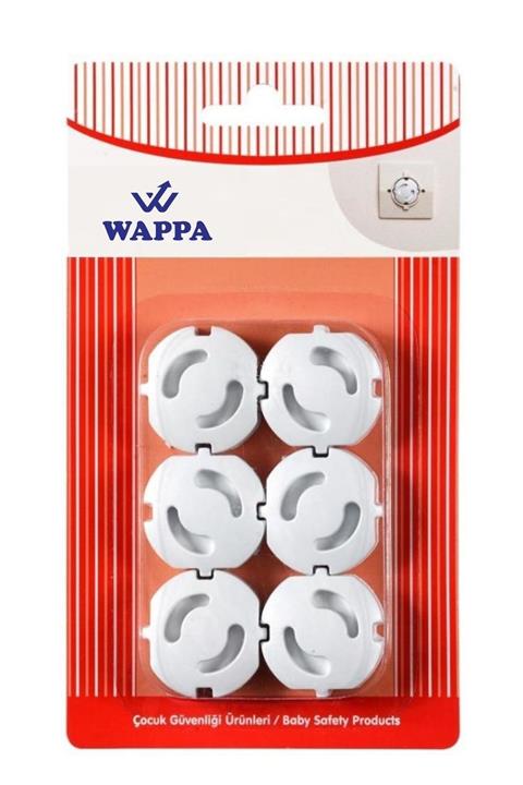 WAPPA Çocuk Bebek Koruma Priz Kilidi Güvenlik Emniyet Seti 6 Adet Beyaz