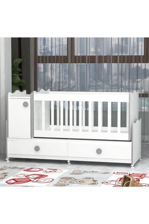 Garaj Home Pırlanta Mdfli Büyüyen 60x120 Beşik - Gri