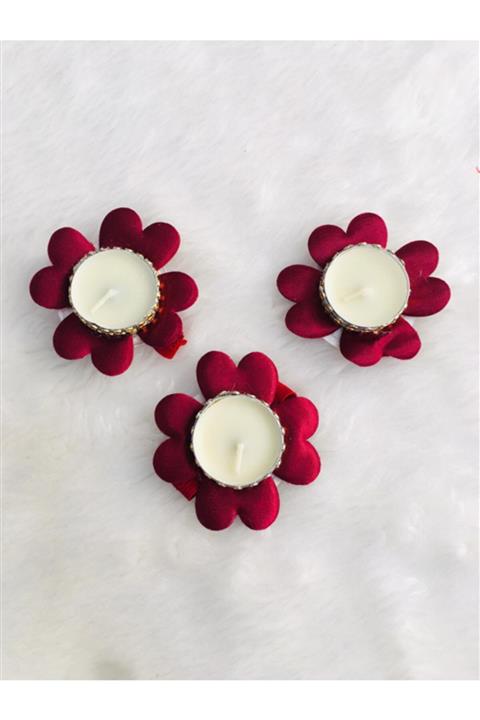 Gelince Alışveriş Bordo El Mumu 12 li