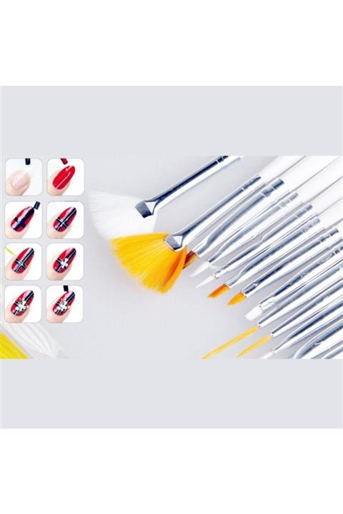 NailShop Tırnak Süsleme - Tırnak Desen Fırça - Tırnak Fırçası 12'li