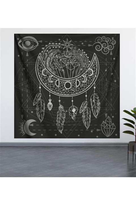 ALAMODECOR Ay Dream Catcher Duvar Örtüsü (100X100, 140X140) / Duvar Halısı