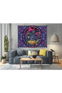 Hobimania Mantar Mor Duvar Örtüsü Duvar Halısı Tapestry 150x100 Cm Duvar Dekorasyon Moda