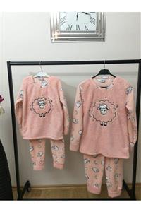 Irmak kids Anne Kız Kombin Polar Pijama Takım