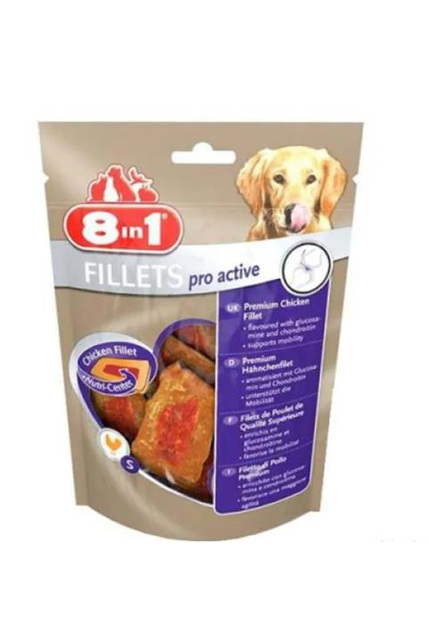8in1 Pro Active Glukozamin Ilaveli Tavuk Fileto Köpek Ödül Maması 80gr