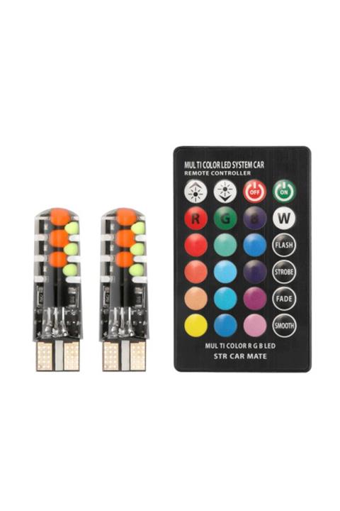 Car19 T10 Park Led Kumandalı 16 Renk Ve Çakarlı Seçeneği Ile Park Lambası