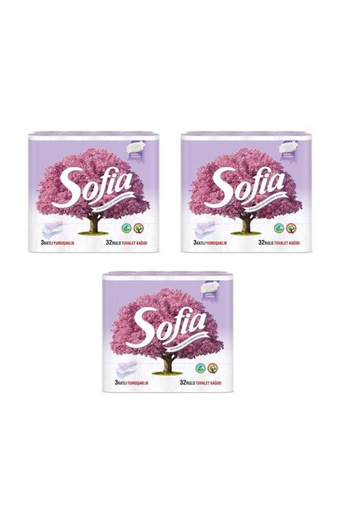 Sofia 3 Katlı Sabun Kokulu Tuvalet Kağıdı - 3 Paket 96 Rulo