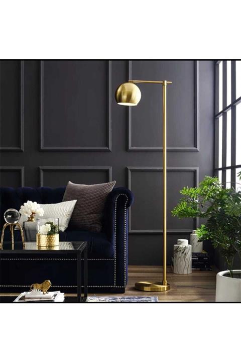 Dylight Retro Metal Dekoratif Rustik Gold Başlık Köşe Lambası Lambader Başlık Çap:20 Cm