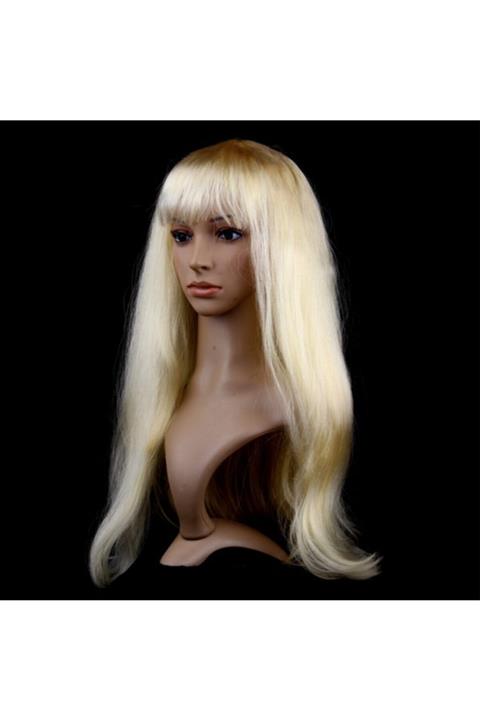TukoTech Altın Renk Uzun Parti Peruğu