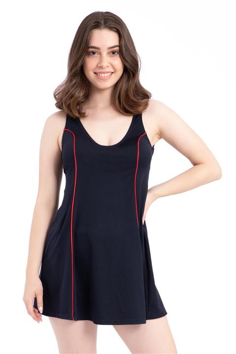 Pemilo Kadın 550 Kenar Şeritli Elbise Mayo Lacivert