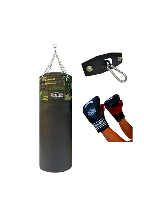 Excalibur Sunstar 100 X 35 Boks Kum Torbası Kamuflaj Syh Eldivenli