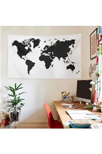 WALLHANG World Map Black Duvar Örtüsü 150x100 cm