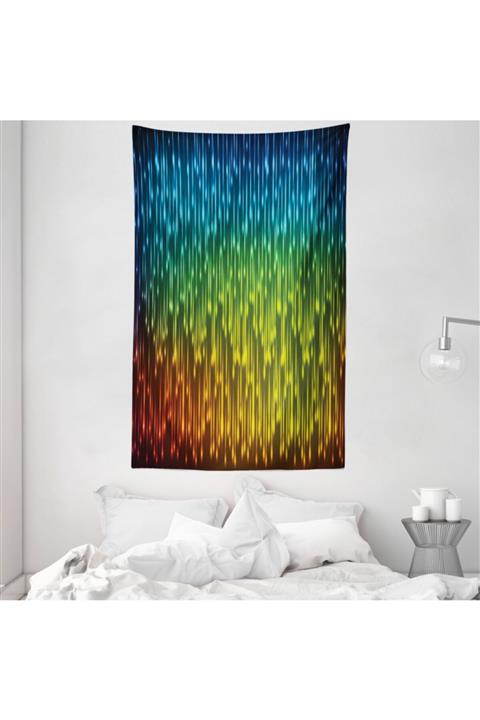 Rengirenk Karışık Desen Mikrofiber Duvar Halısı Işıklı Damlalar