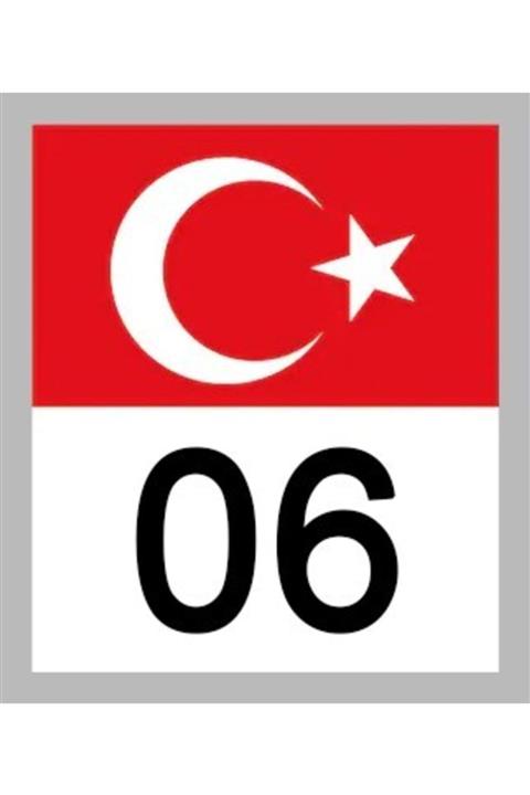 Apex 06 Ankara Türk Bayrağı Ve Plaka Kodu Ön Cam Sticker Yapıştırma