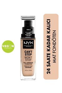 NYX Professional Makeup Fondöten - Can't Stop Won't Stop Full Coverage Foundation 06 Vanilla 30 ml 800897157210