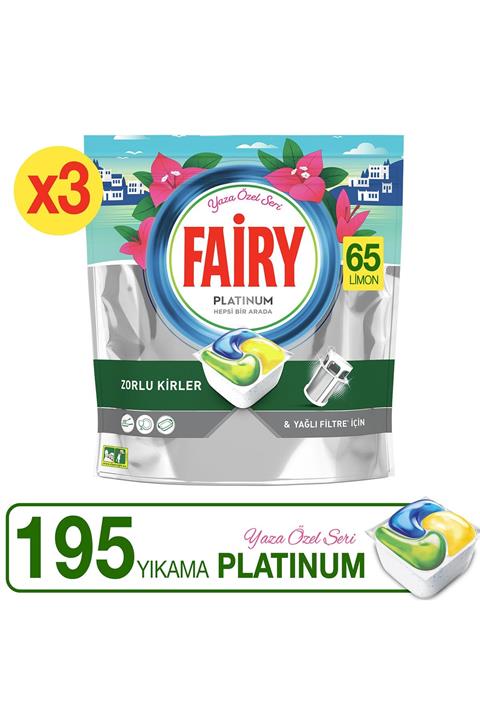 Fairy Platinum 195'li Yaza Özel Seri Bulaşık Makinası Tableti / Kapsülü (65x3)