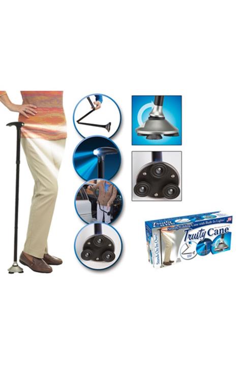 EGATOPTAN Trusty Cane Güvenilir Katlanabilir Işıklı Baston