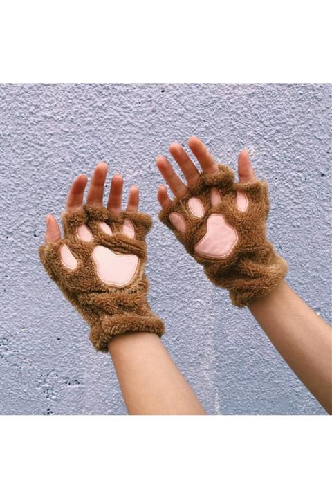 Nanelimonshop Pati Eldiven Yumuşacık Kahve