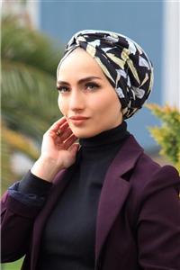 Sahra Şal Dünyası Desenli Dolama Bone Kuş Tüyü Desen (MODEL HAZIR DEĞİLDİR)