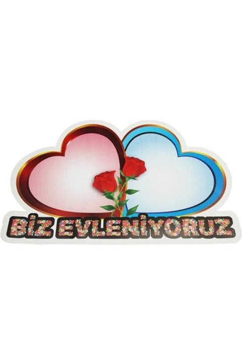 CARVONN Çift Kalp Harflik Gelin Arabası Süsü