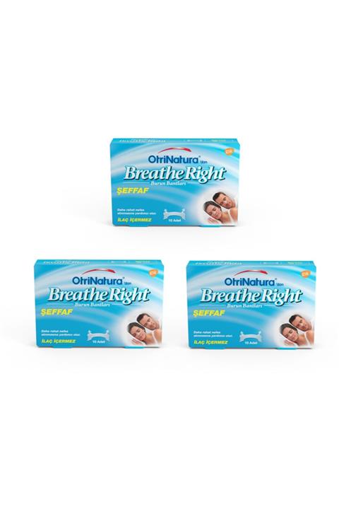 Breathe Right Şeffaf Burun Bandı 10 Adet 3'lü Paket