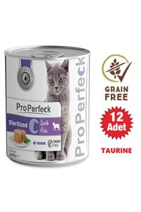 pro perfeck Tahılsız Kuzulu Püre Kısırlaştırılmış Kedi Konservesi 400 Gr 12 Adet + Taurine