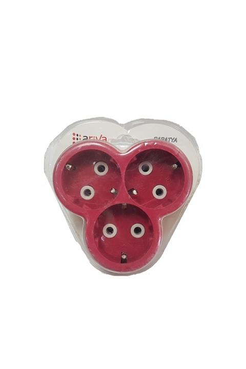 Papatya Renkli Üçlü Priz