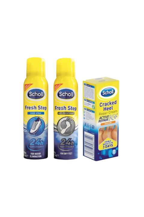 Scholl Koku Giderici Ve Terleme Önleyici Ayak + Ayakkabı Spreyi + Topuk Çatlağı Kremi 60 Ml