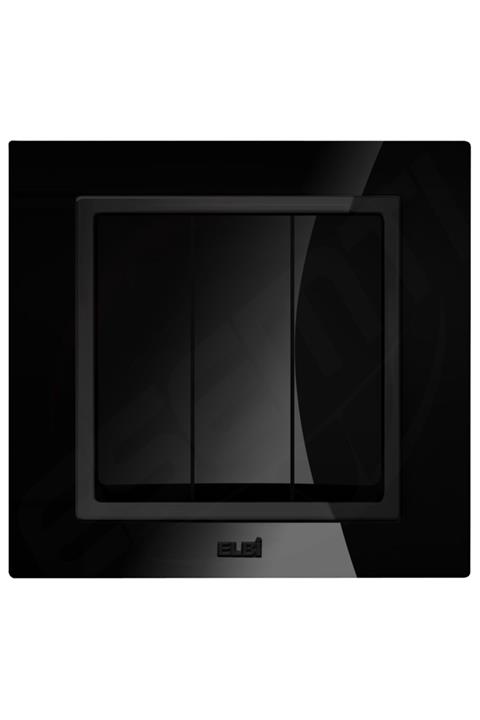 ELBİ Vega Sıyah Üçlü Anahtar Çerçeve Dahıl Komple Ürün