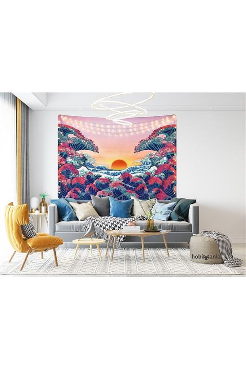 Hobimania Sevenstars Ocean Dalga Duvar Örtüsü 150x100 Cm Duvar Dekorasyon Moda
