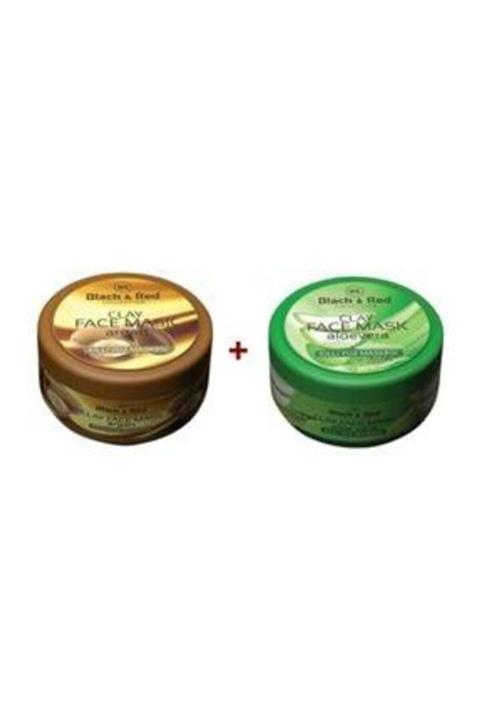 Black Red Argan Yağlı 400 Ml + Aloe Vera 400 ml Killi Yüz Maskesi