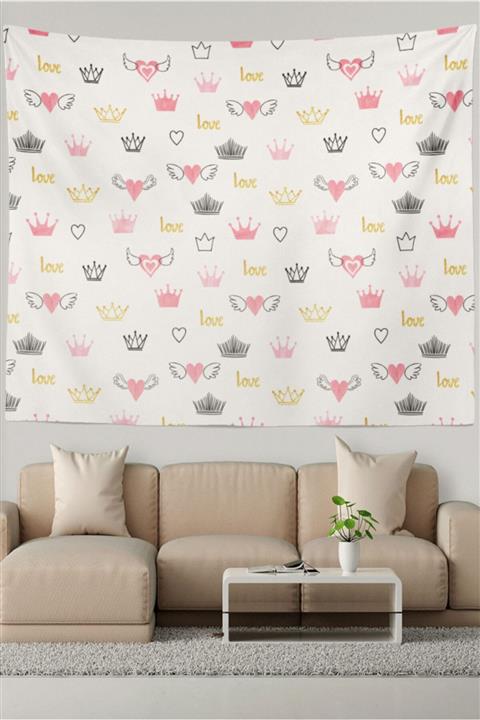 Ysahome Kalpli Taç Desenli Duvar Örtüsü