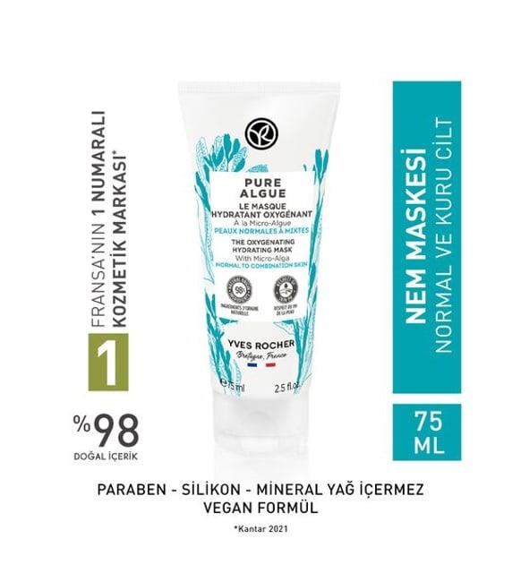 Yves Rocher Pure Algue- Yoğun Nemlendirici Ve Canlandırıcı Maske- 75 ml