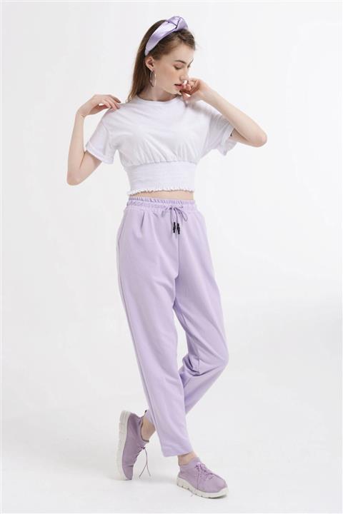 Nefise Cepli Penye Pantolon - Lila