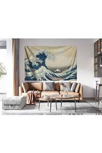 Hobimania Kanagawa Su Dalgası Duvar Örtüsü 150x100 Cm Duvar Dekorasyon Moda