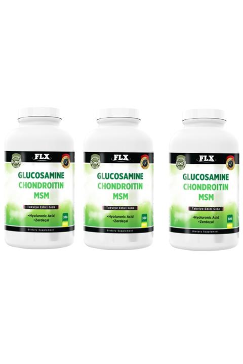 FLX Glucosamine Chondroitin Msm Hyaluronic Acid Zerdeçal 300 Tablet X 3 Kutu